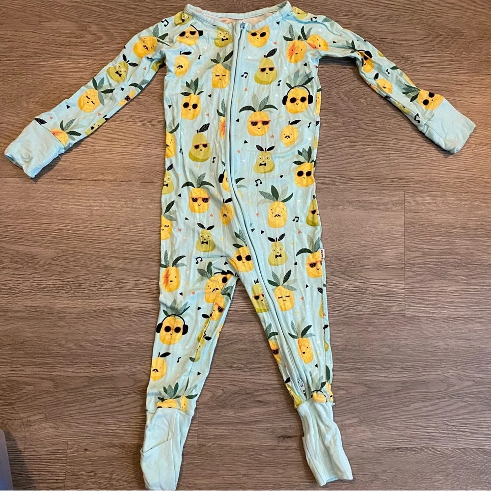 Little Sleepies 12-18 months Pineapple Jams Zippy Bamboo Pajama Mint Comfort